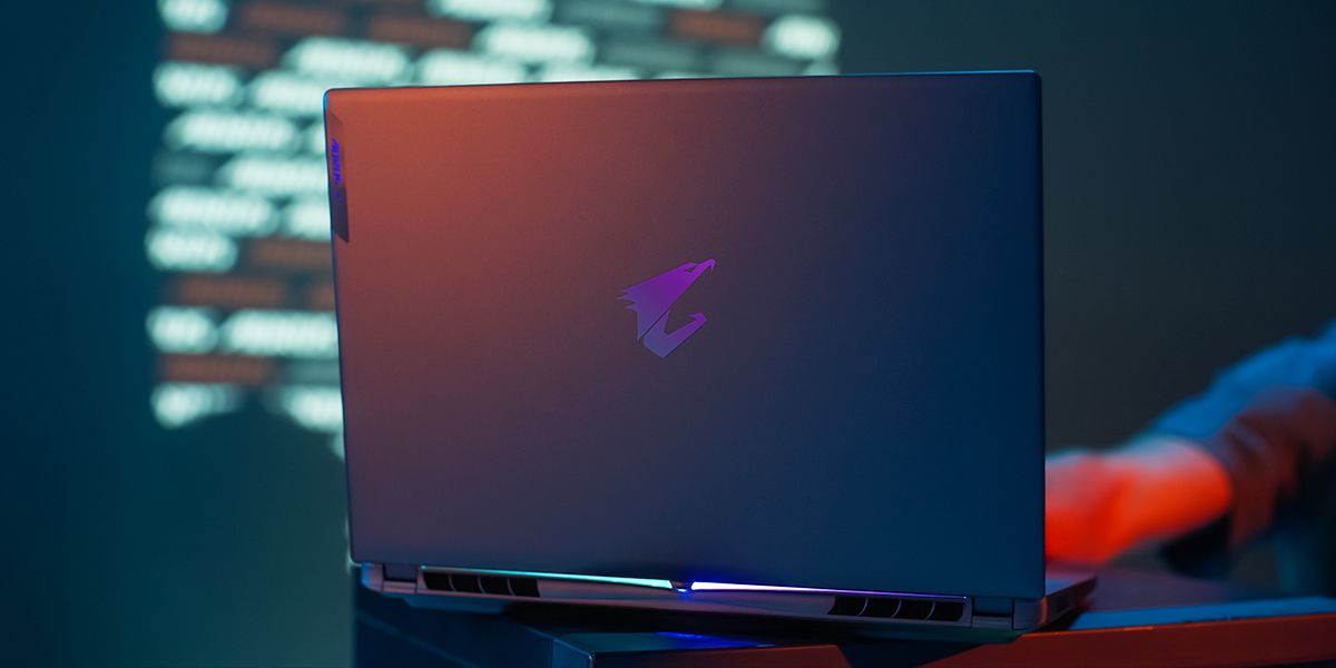 Shot Of the back of the AORUS-16X laptop when its open