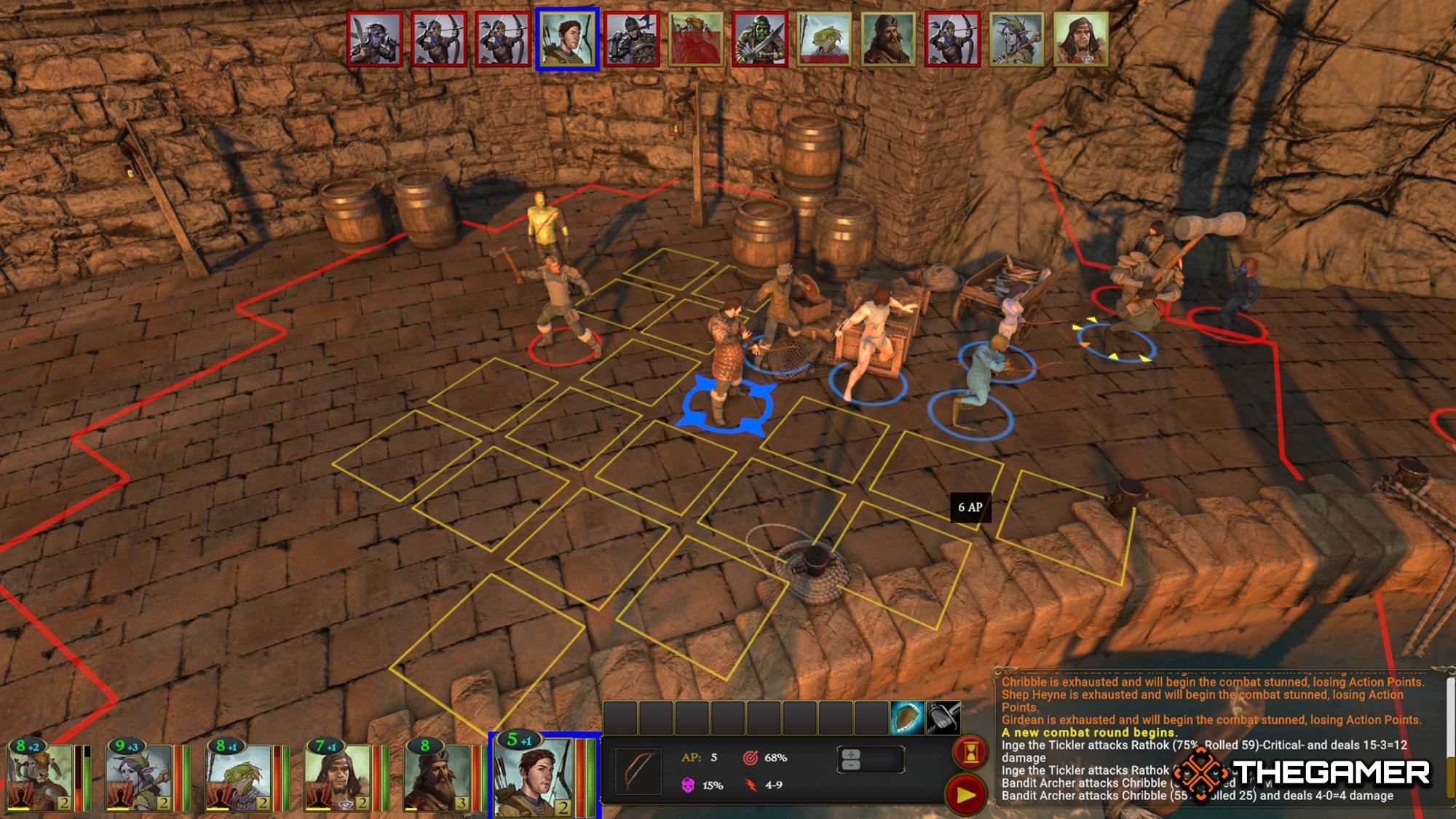 Archaelund - A Party of six fighting in Port Galeb