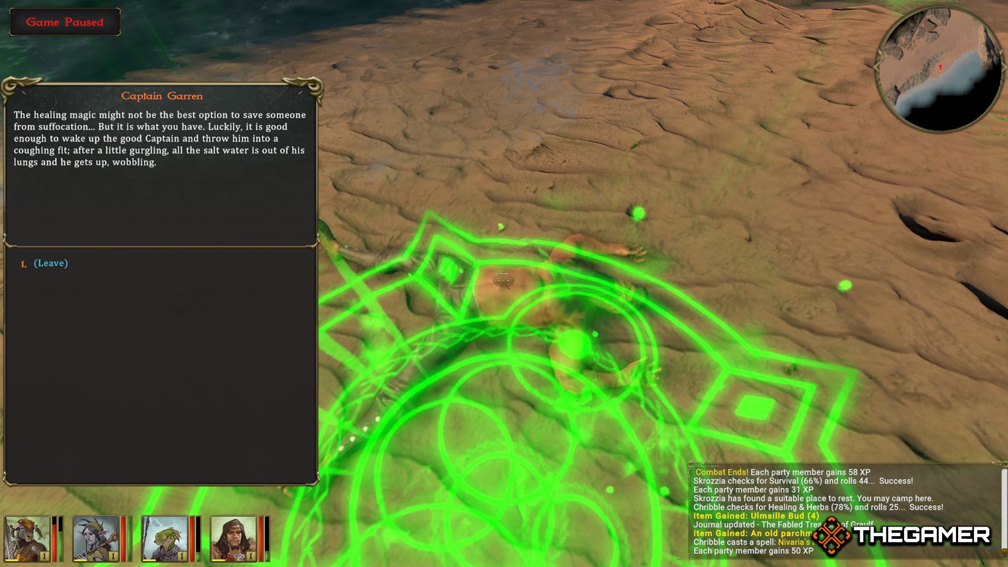 Archaelund - Party Heals Captain Garren