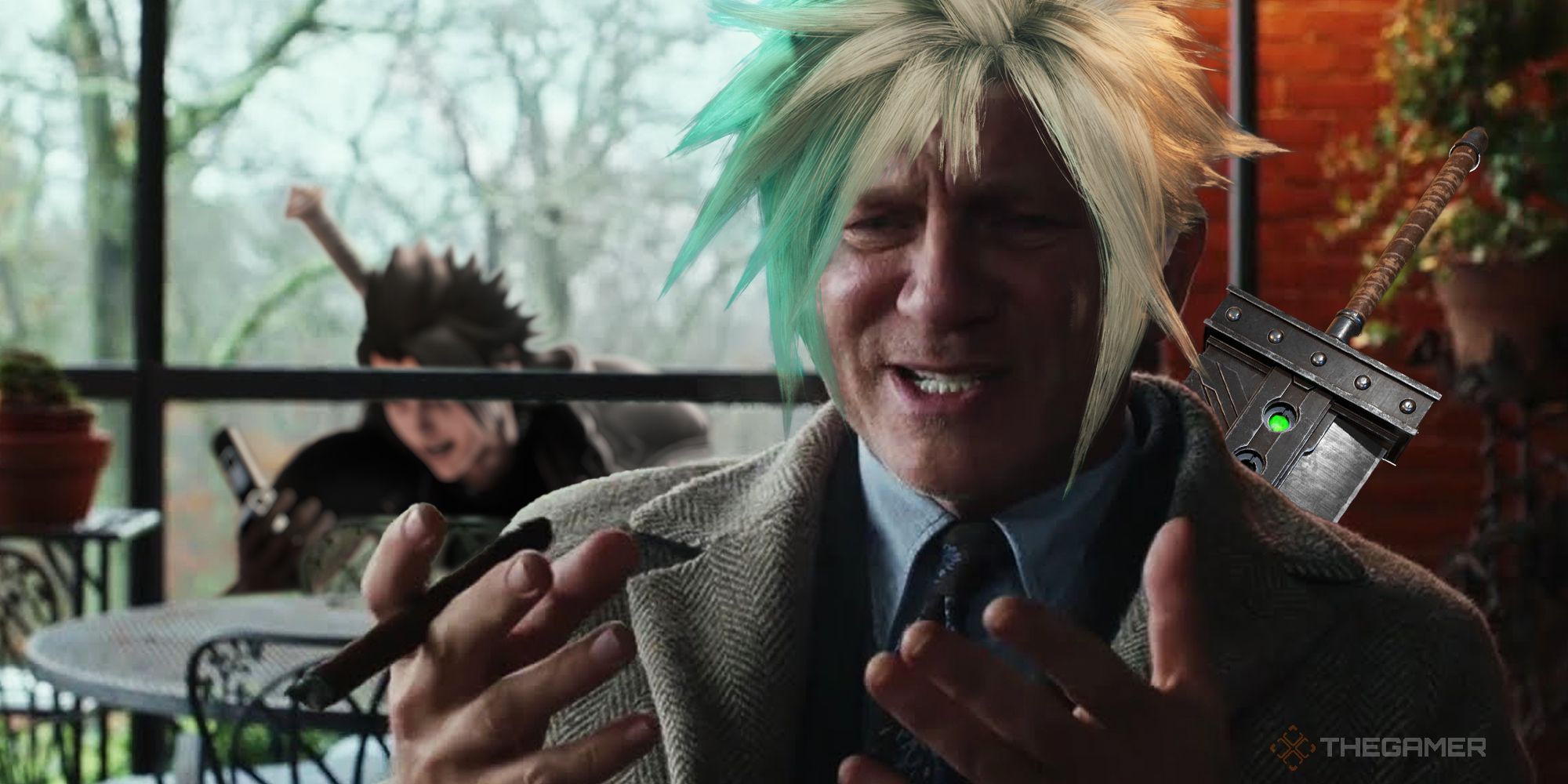 Benoit Blanc from Knives Out as Cloud Strife