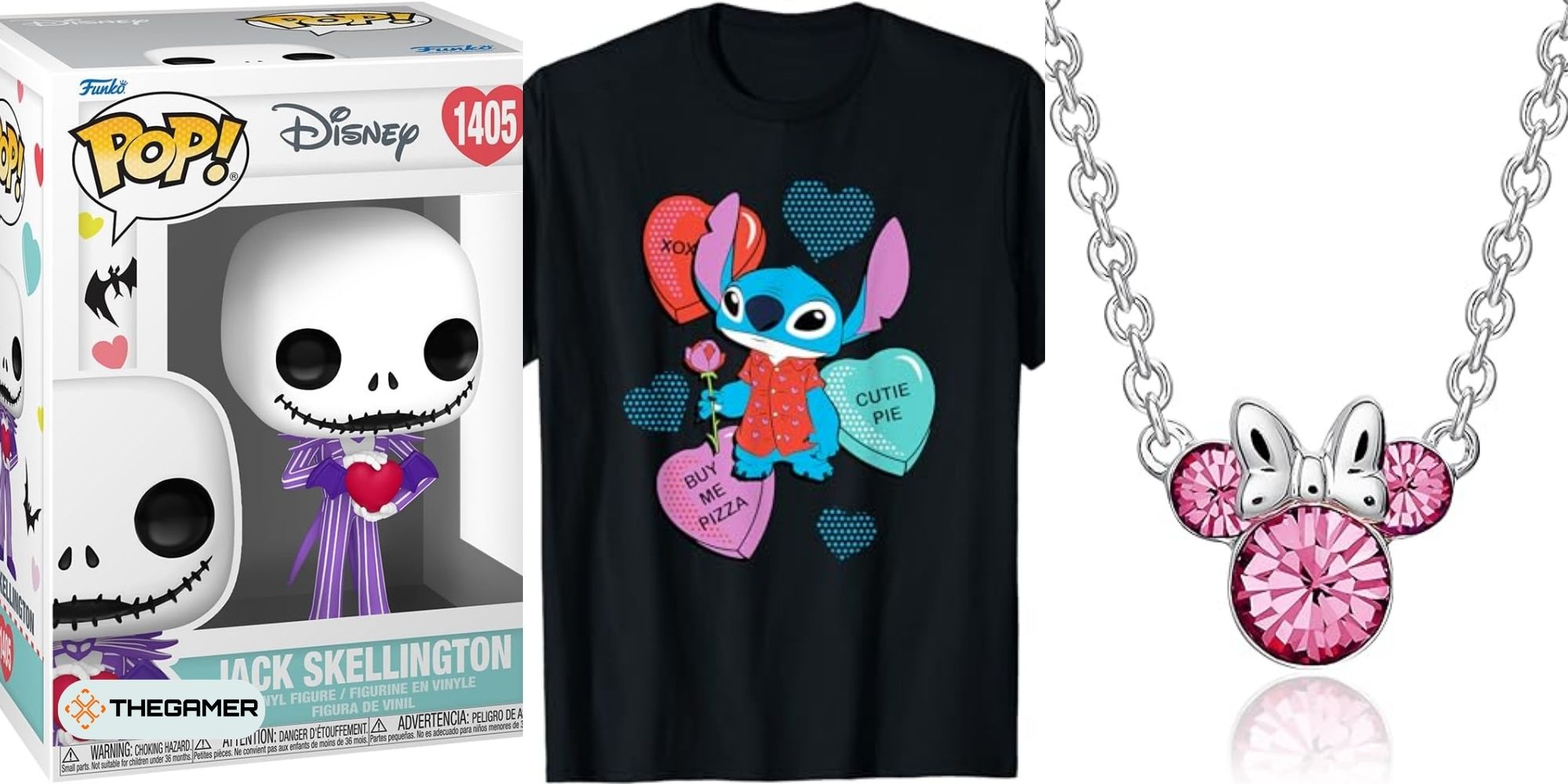 Best Valentine's Day Gifts For Disney Fans with a Funko Pop, t shirt and necklace