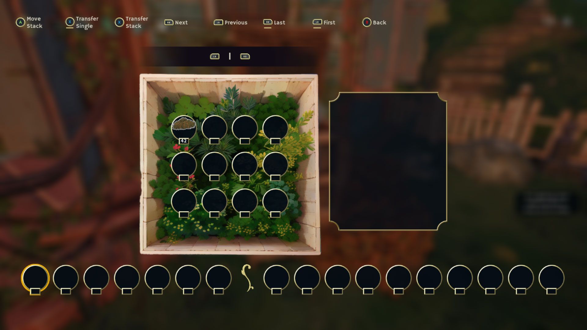 The Compost Bin view in Garden Life A Cozy Simulator.