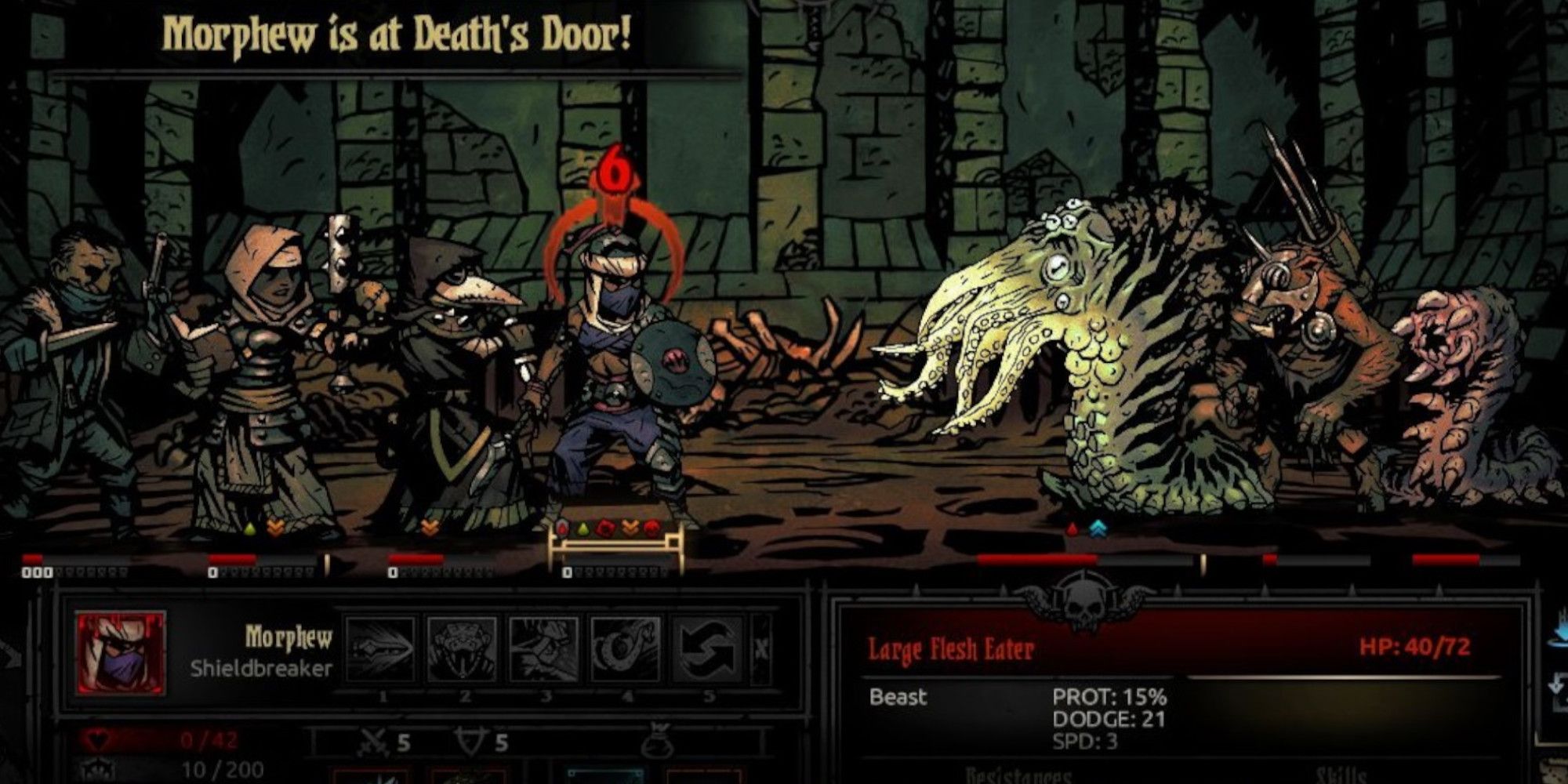 The Shieldbreaker is left on deaths door after an attack