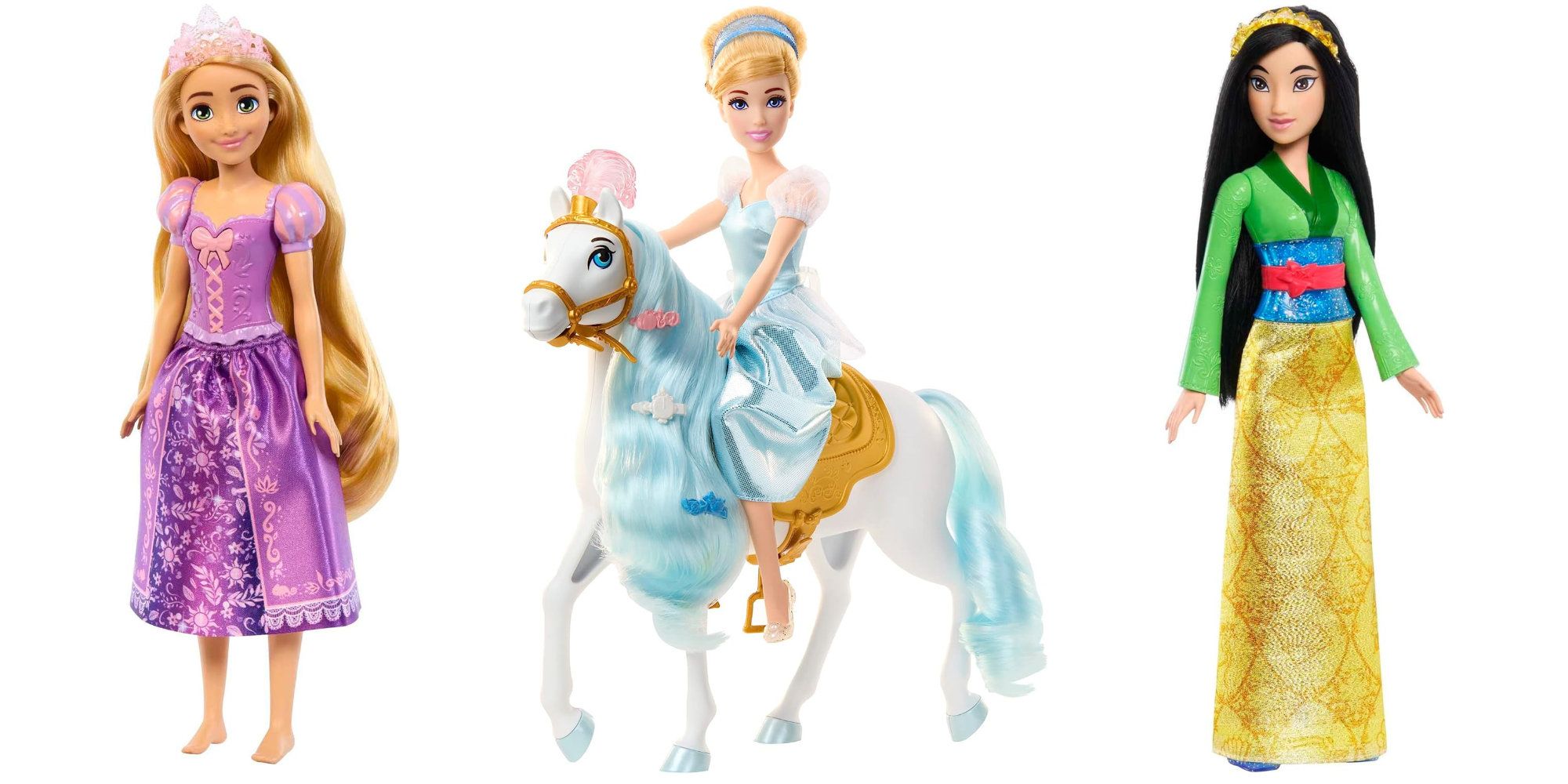 Disney Princess Dolls rapunzel cinderella and mulan