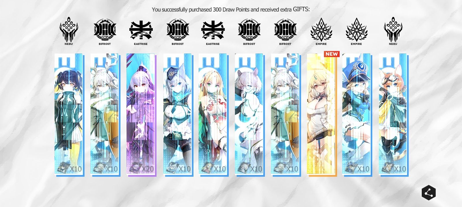 Echocalypse - Ten draws in the gacha (Audrey obtained)