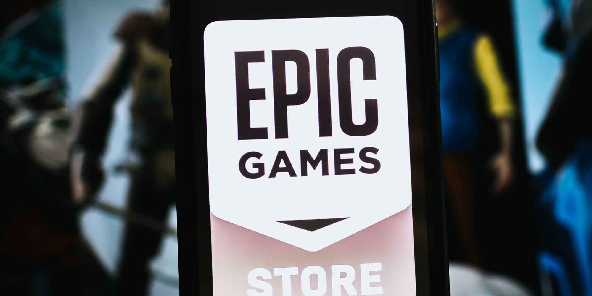 Epic Games Store logo on a phone