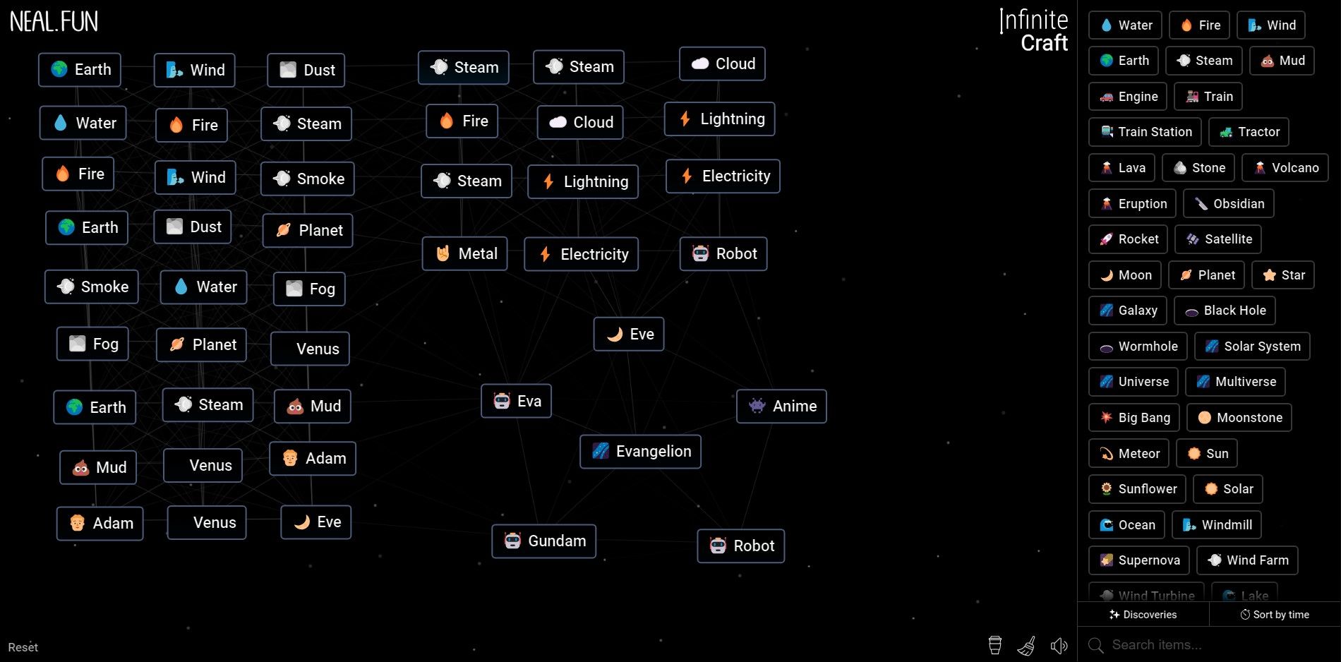 Complete recipe needed to create the Evangelion block in Infinite Craft