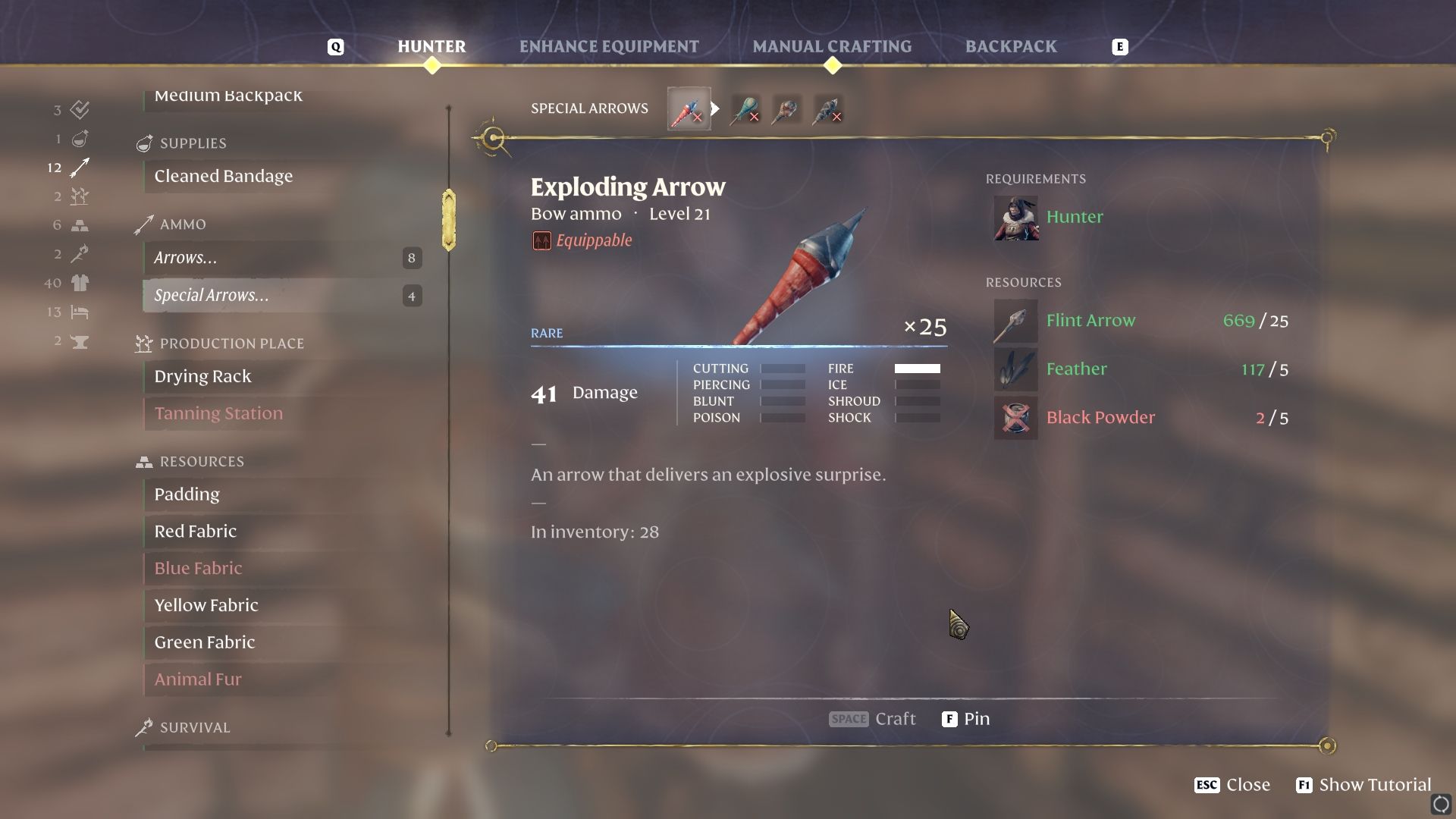 Exploding Arrow craft needing Feathers