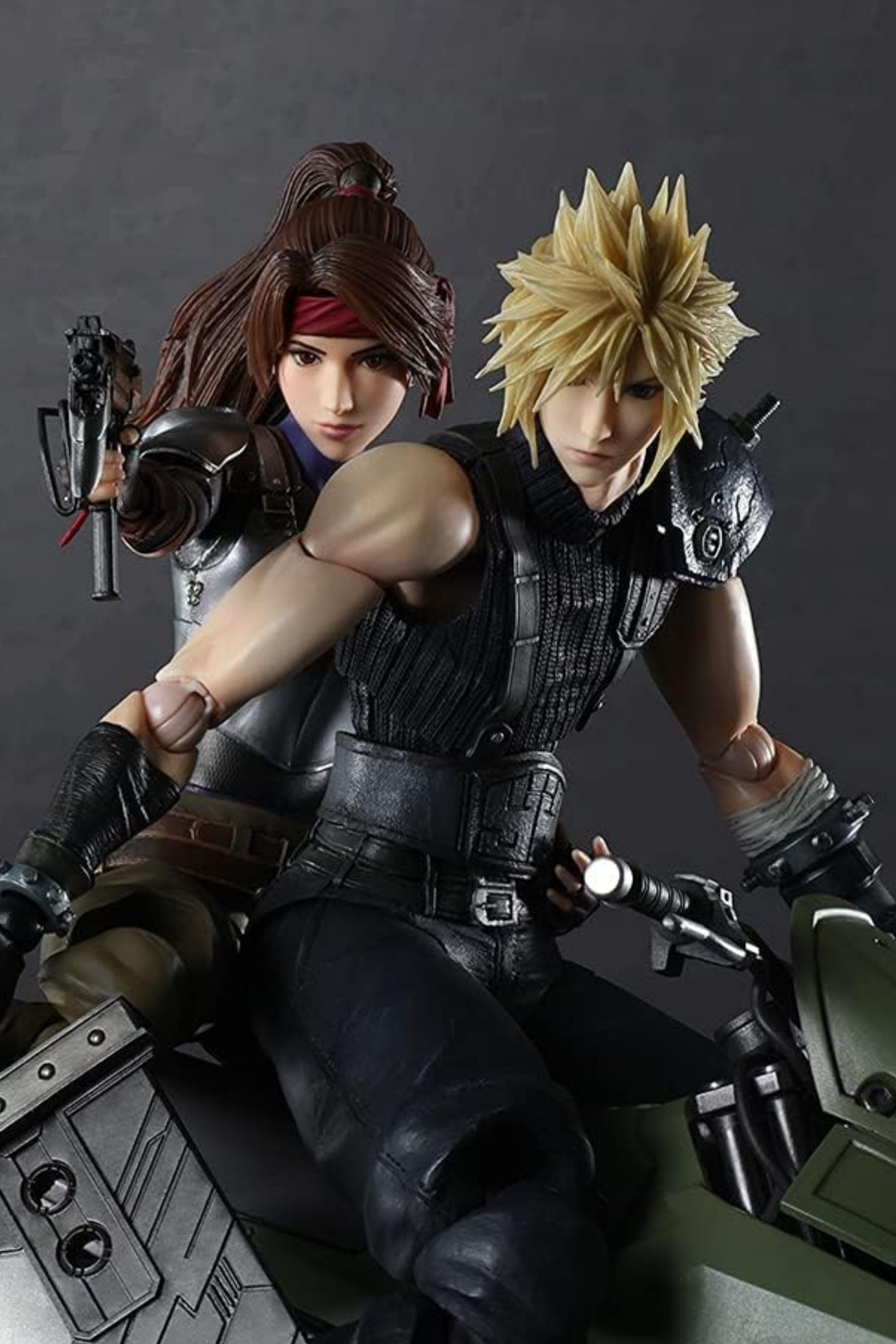 Final Fantasy 7 Remake Cloud Strife, Jessie, And Motorcycle Play Arts Kai Action Figure Set-1