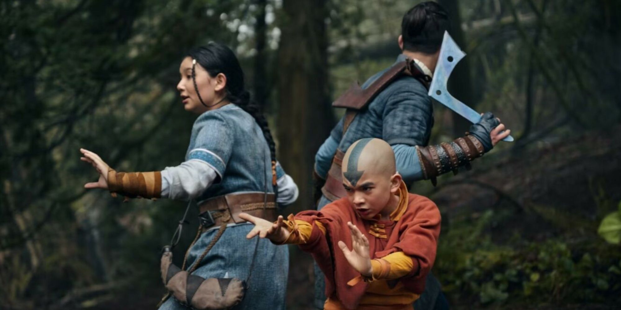 Katara, Aang, and Sokka  in Avatar: The Last Airbender Live Action