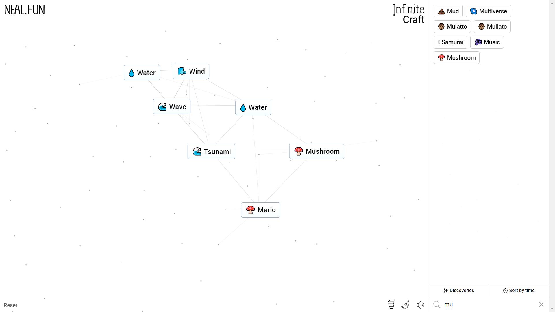 Infinite Craft, the process of making Mario