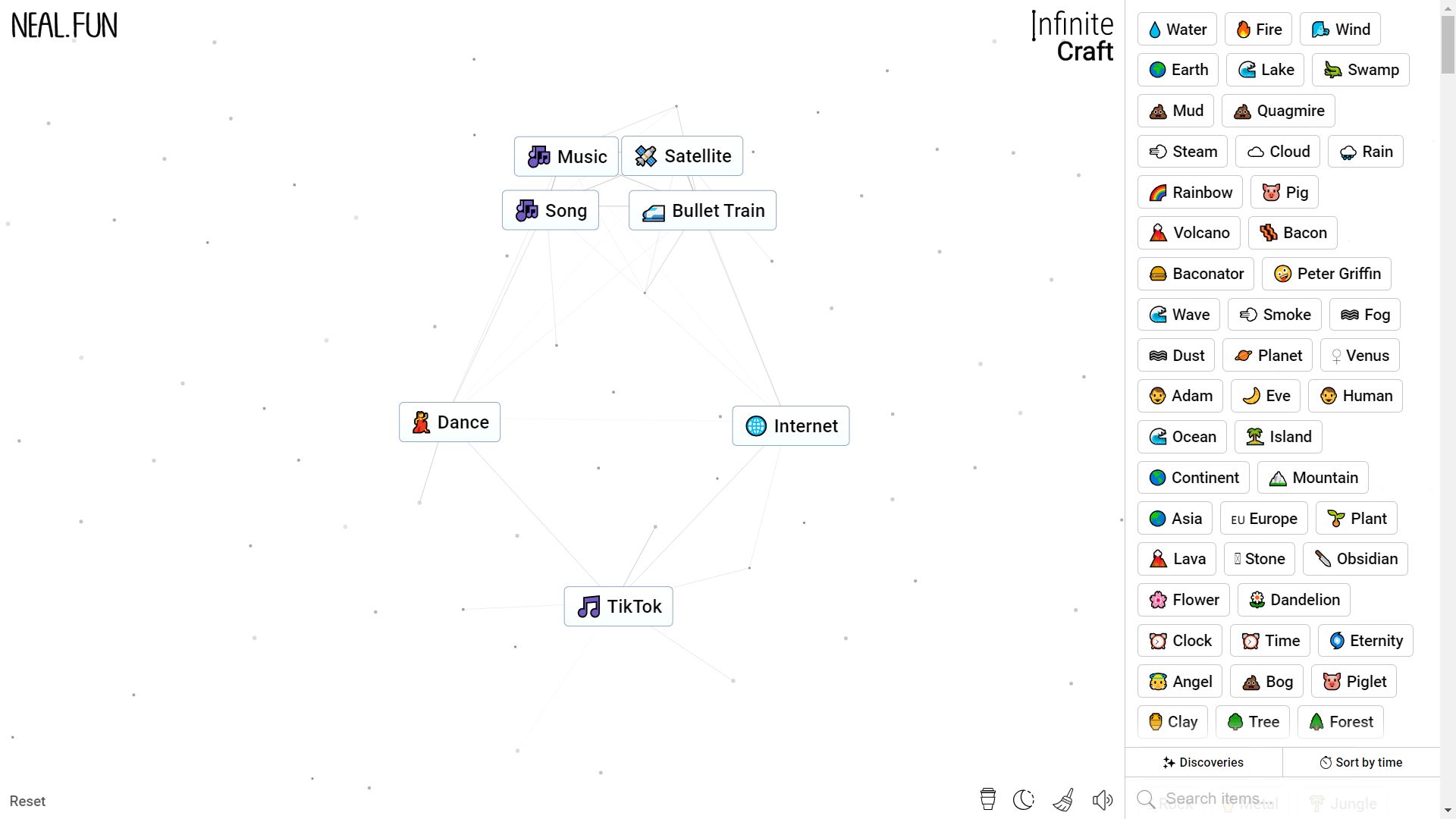 Infinite Craft, the needed elements to craft TikTok