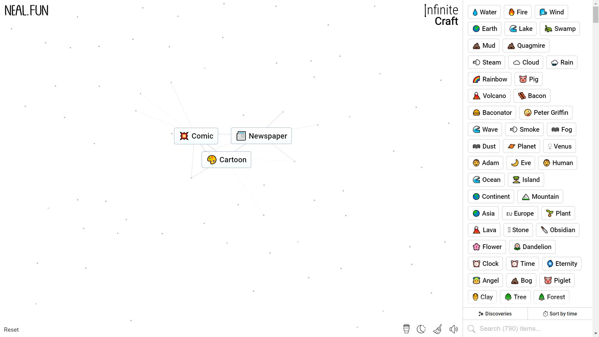 infinite craft, the process of making Cartoon