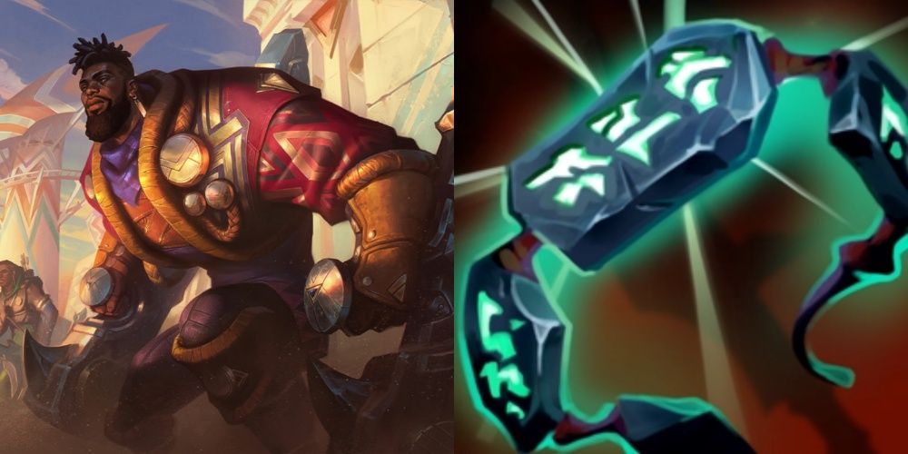 K'Sante splash art and Kaenic Rookern Icon in League Of Legends.