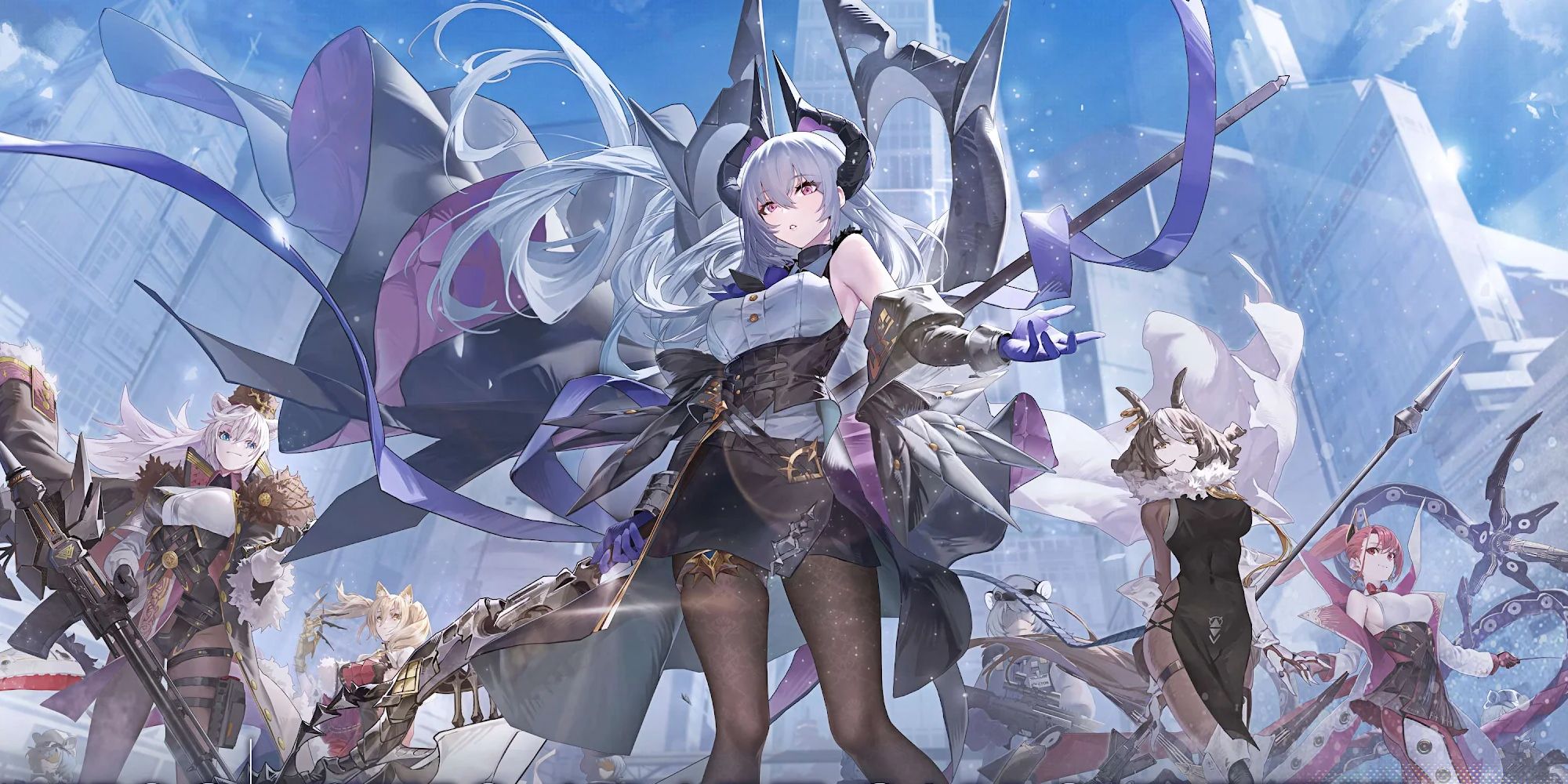 Key artwork from Echoalypse showing a range of characters ready for battle.