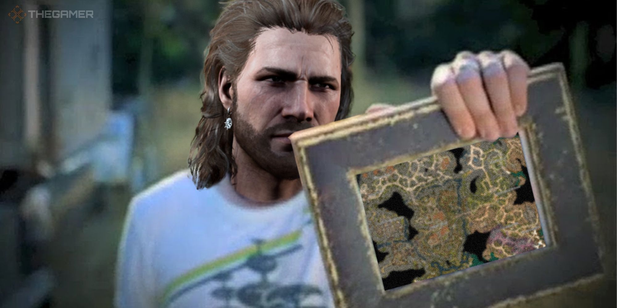 Look at this photograph meme but its Gale from Baldurs Gate  3 holding up a map of act 1