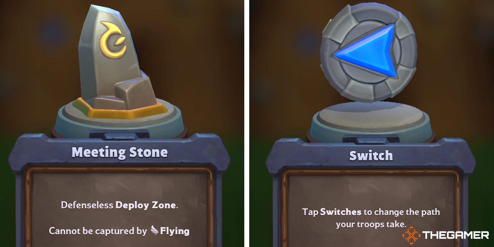 Meeting Stone On The Left and Switch on the Right Side In Warcraft Rumble