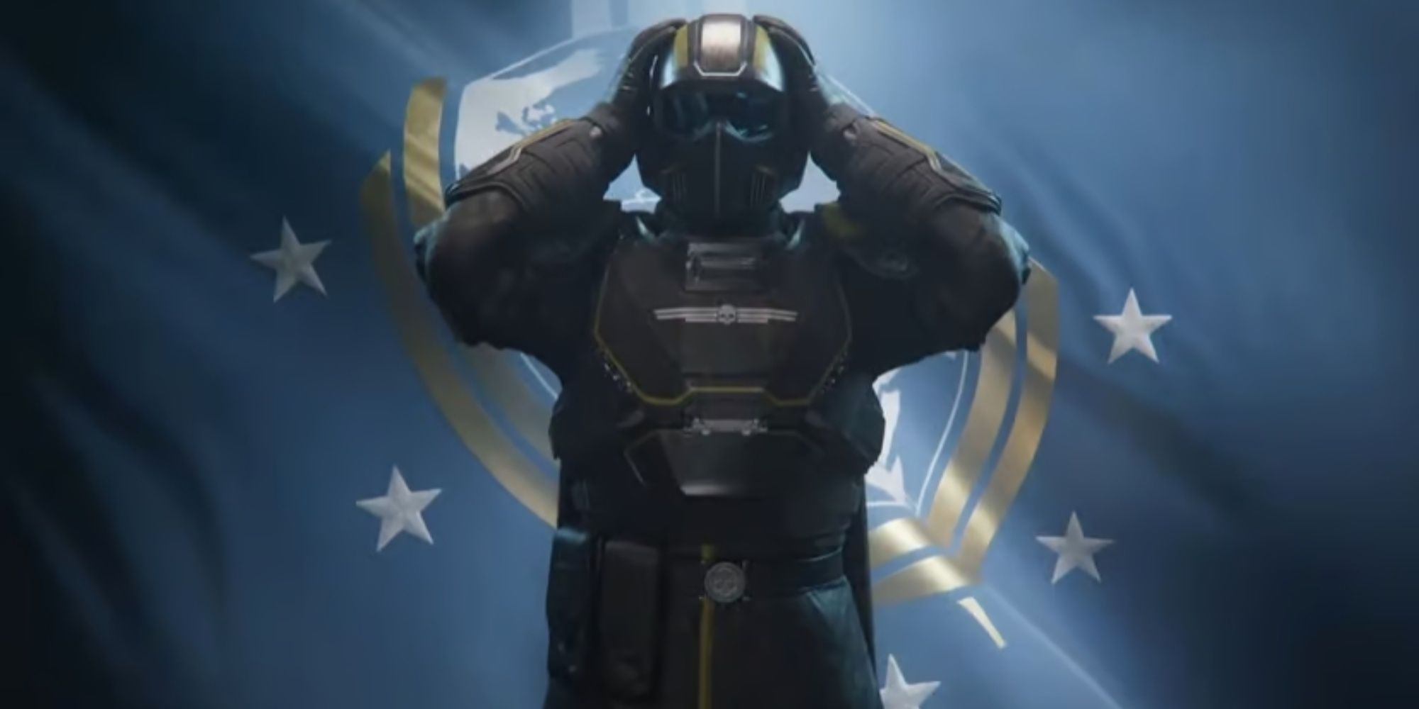 helldivers 2 soldier with hands on their head