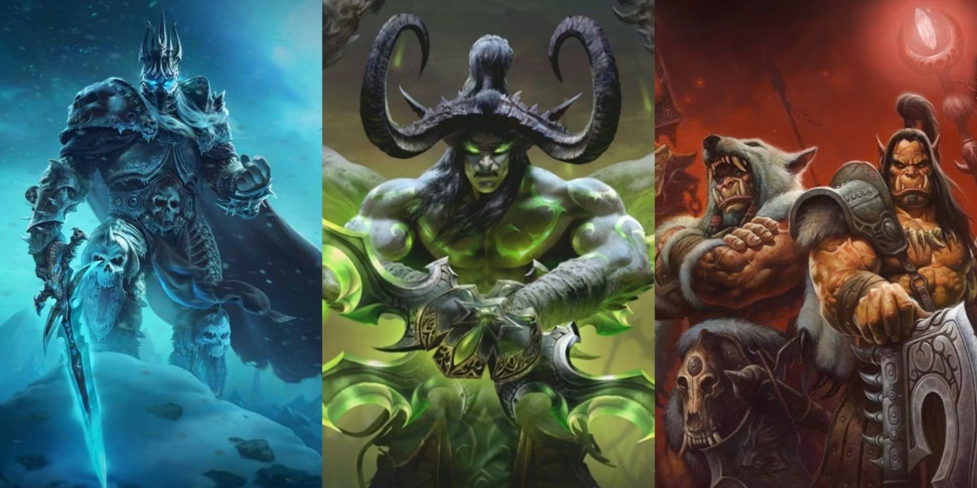 World of Warcraft artwork mix with Wrath of the Lich King, The Burning Crusade and warlords of Draenor artwork