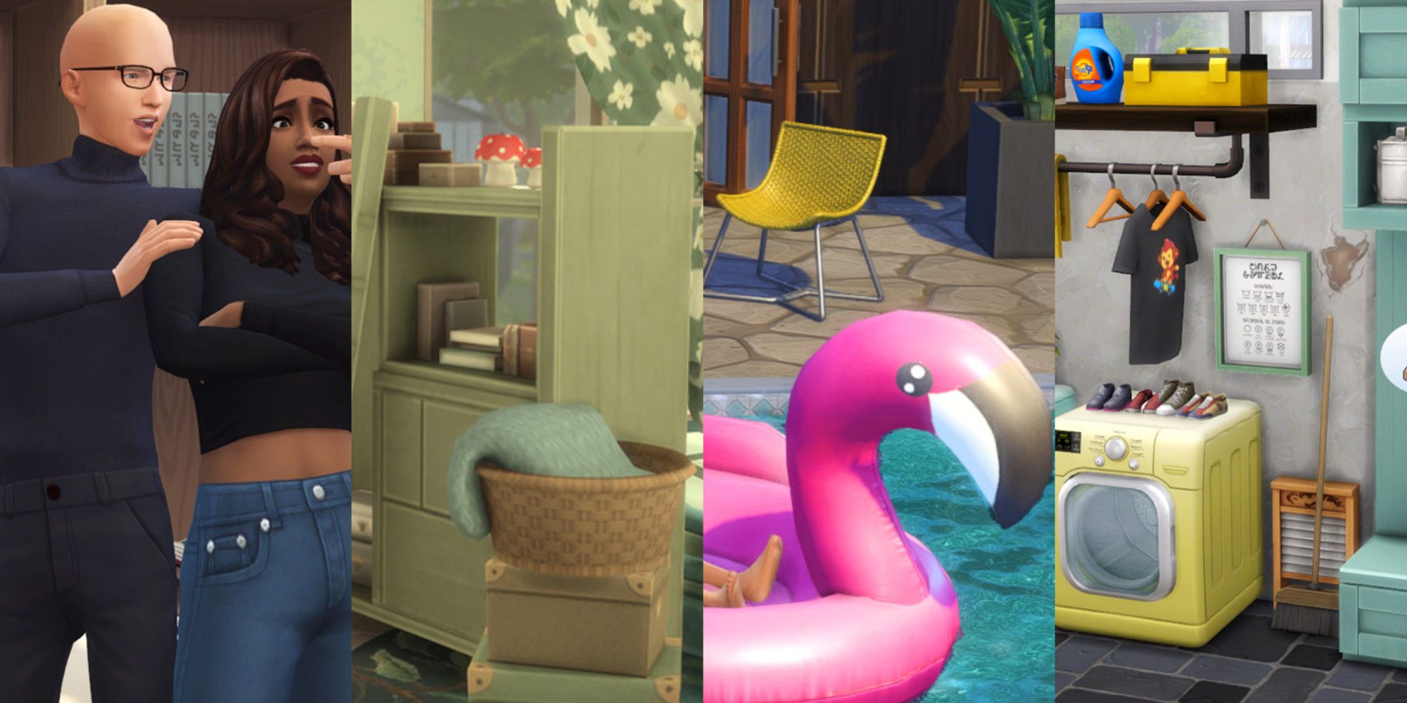 Collage showing a variety of different custom content for The Sims 4 available on Curseforge