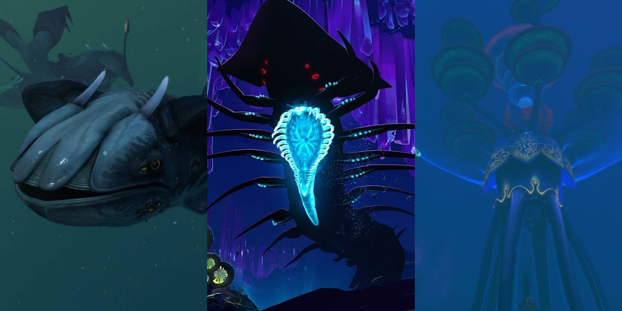 Subnautica: Below Zero - A Glow Whale, Shadow Leviathan And Adult Ventgarden