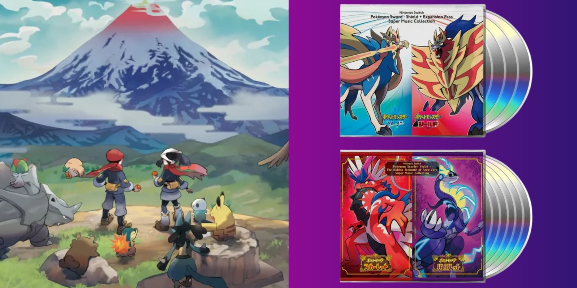 pokemon legends arceus, and sword & shield and scarlet & violet super music collection soundtracks