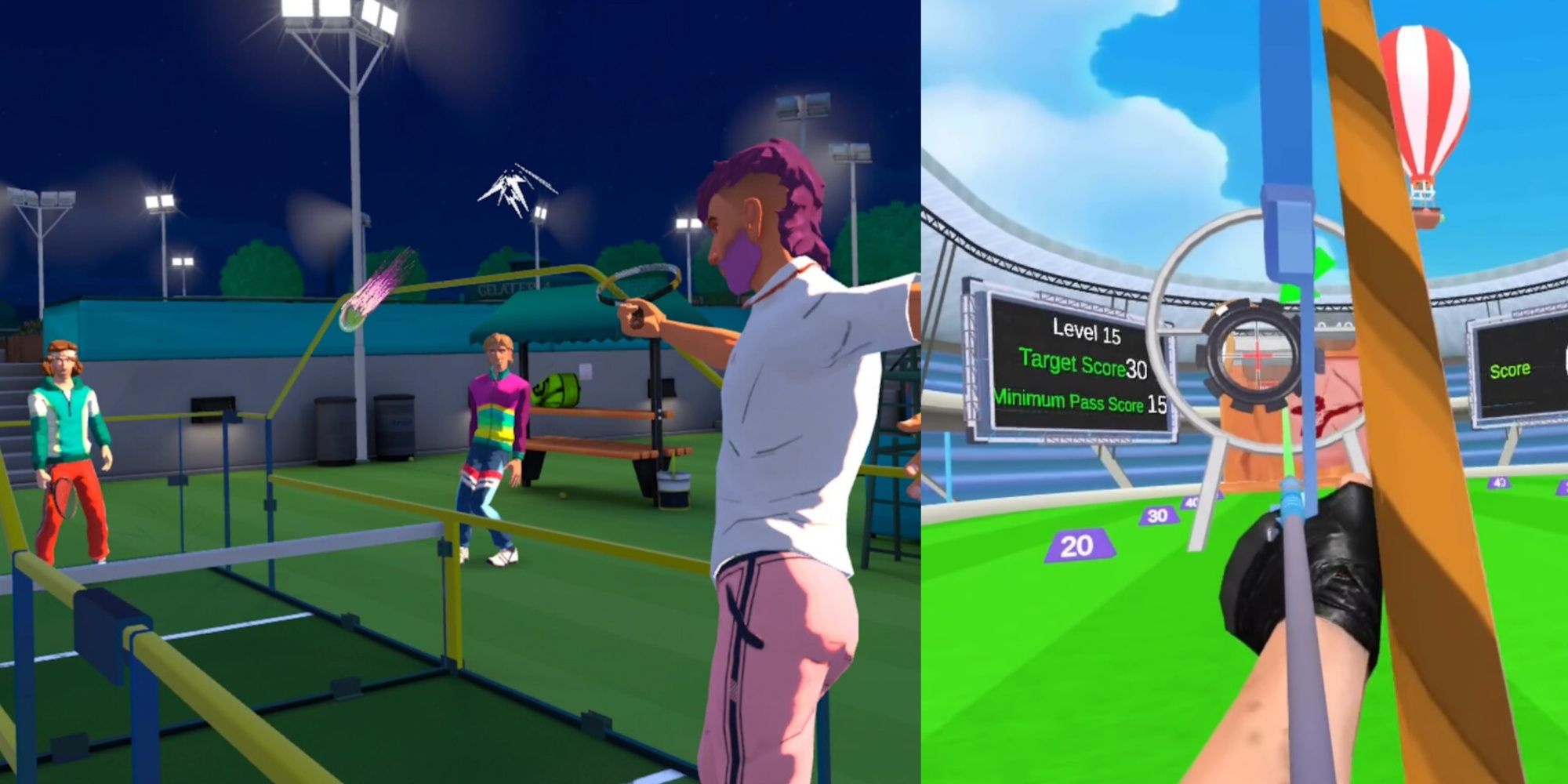 VR Fitness: Racket Clubs Friendly Tennis And The Targets In Archery Battle