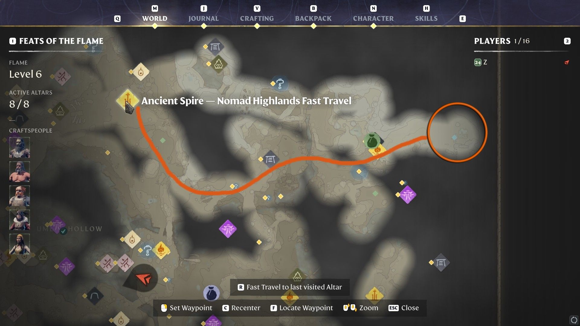 Nomad Highlands Fast Travel Going to East Lapis