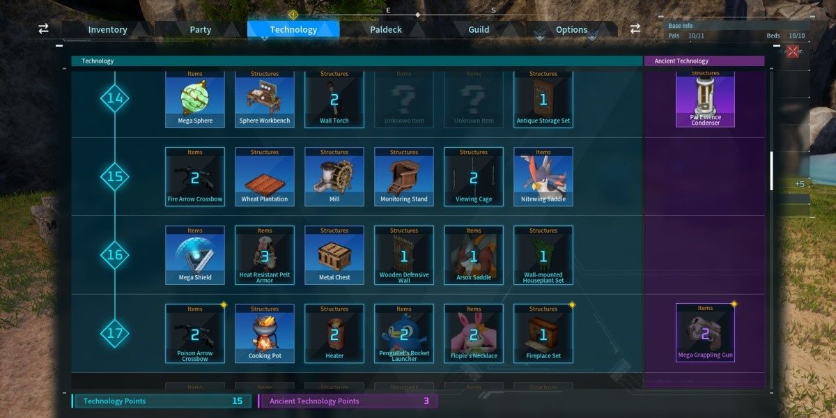 Paulland Tech Tree with multiple unmanned recipes