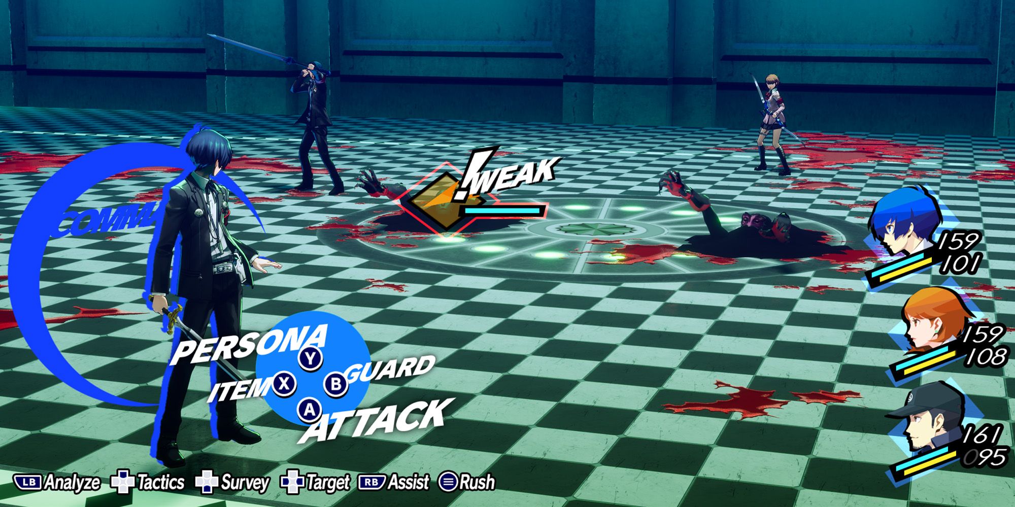 Makoto fighting a shadow in Persona 3 Reload
