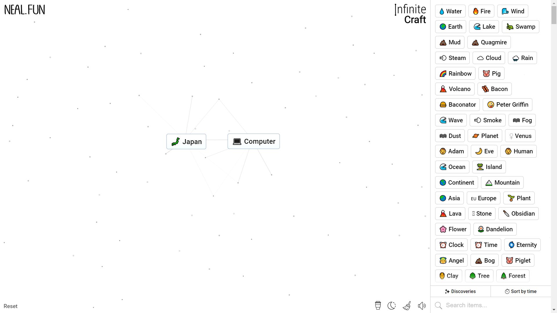 Infinite Craft, Japan and Computer