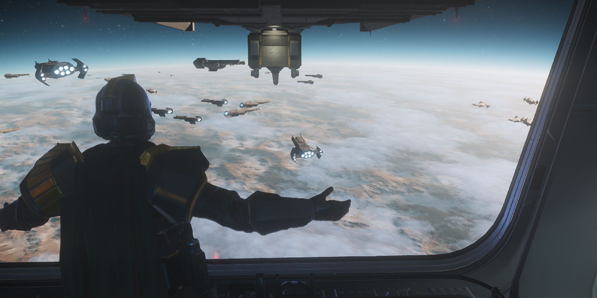 player overseeing the Galactic War from Destroyer in Helldivers 2