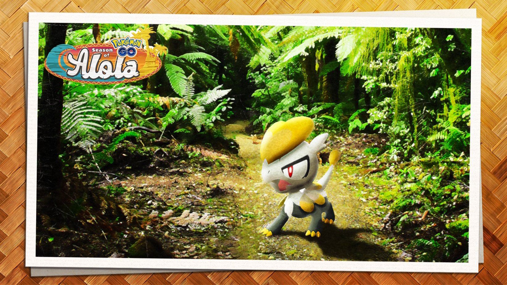 Photograph of Jangmo-o standing on the ground in a jungle area