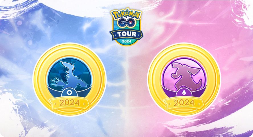 Image of the Pokemon Go Diamond Badge and the Pokemon Go Pearl Badge
