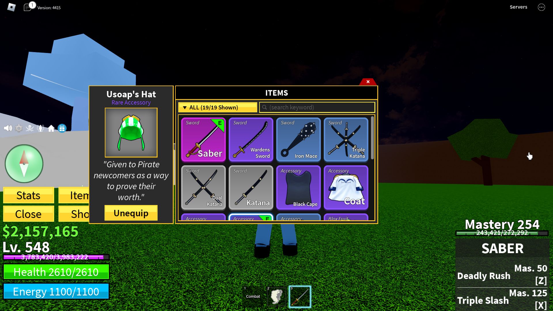 Roblox Blox Fruits, Usoap&rsquo;s Hat in items