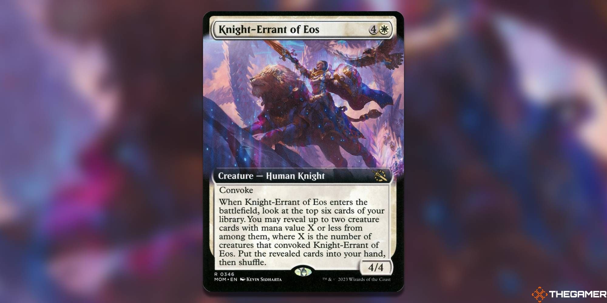screenshot of knight-errant of eos MTG card from march of the machine