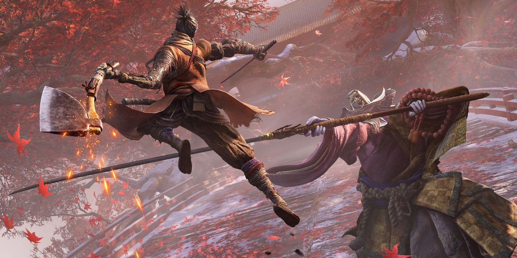 Sekiro: Wolf Leaping In With His Prosthesis Axe