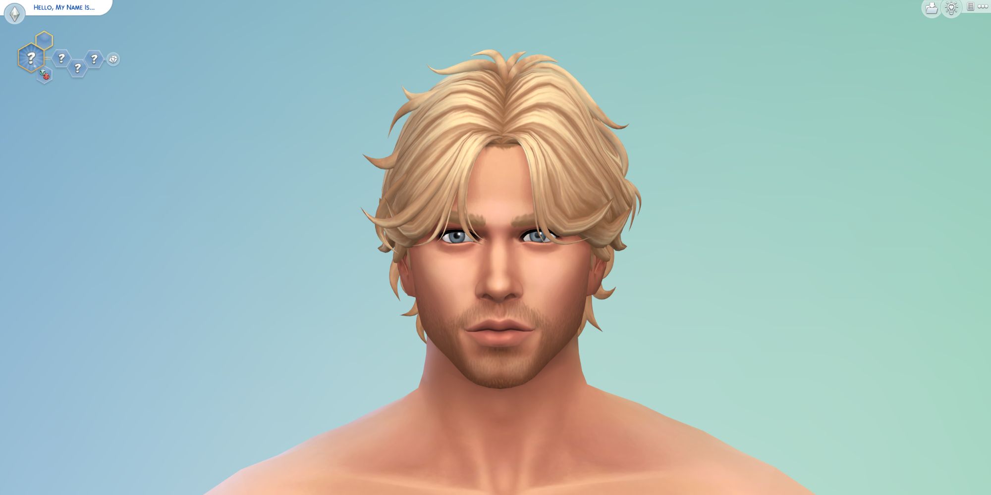 An image from the Sims 4 of Custom Content called Ross Hair. This adds a new hair for your male sims.