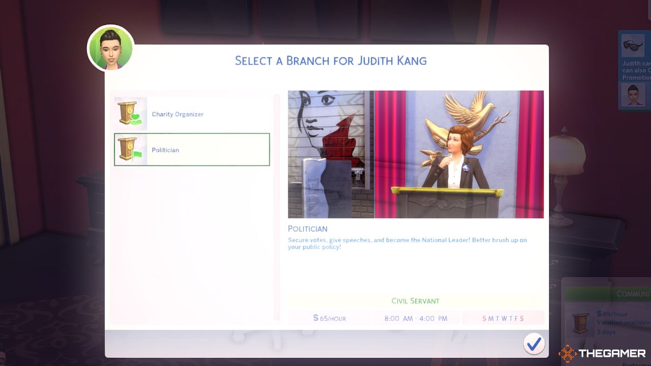 Choosing the Politician Branch in the Politician Career