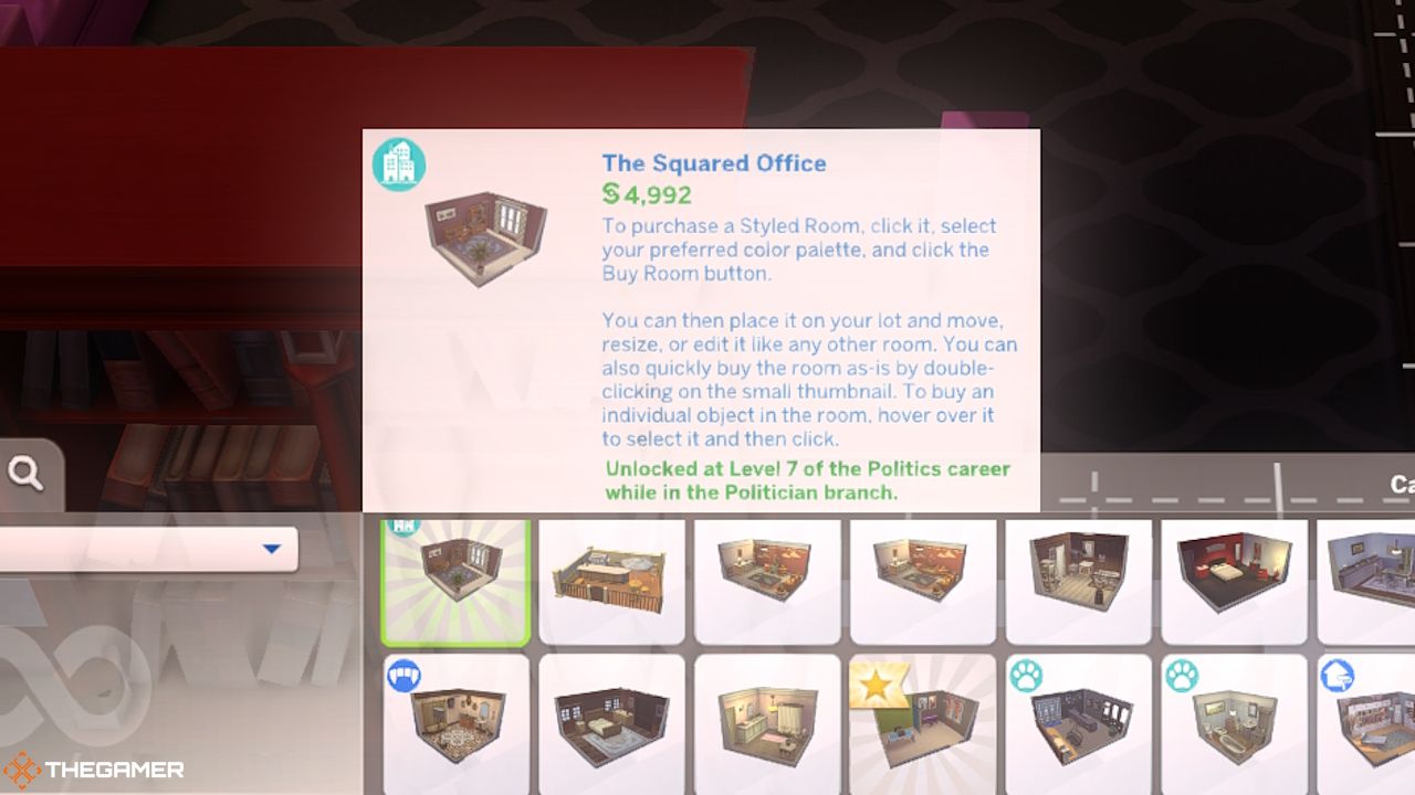The Squared Office room career reward in The Sims 4