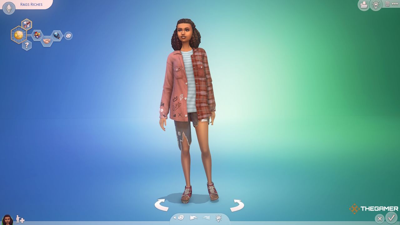 A Sim created for Rags to Riches in CAS