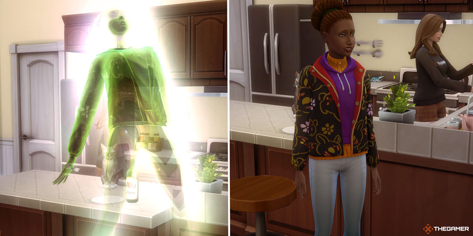 A Sim being brought back to life and after 
