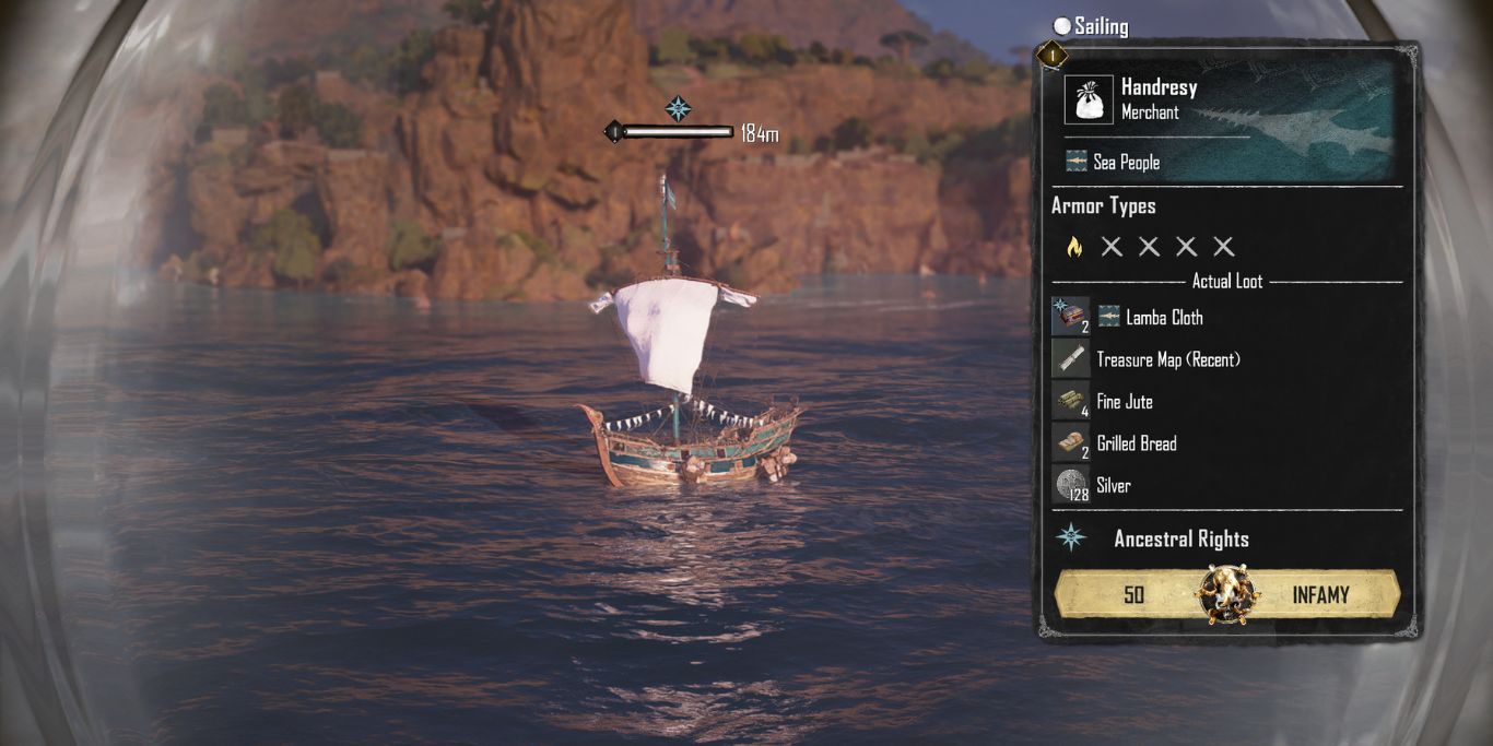 Skull And Bones Looking At Enemy Ship With Spyglass