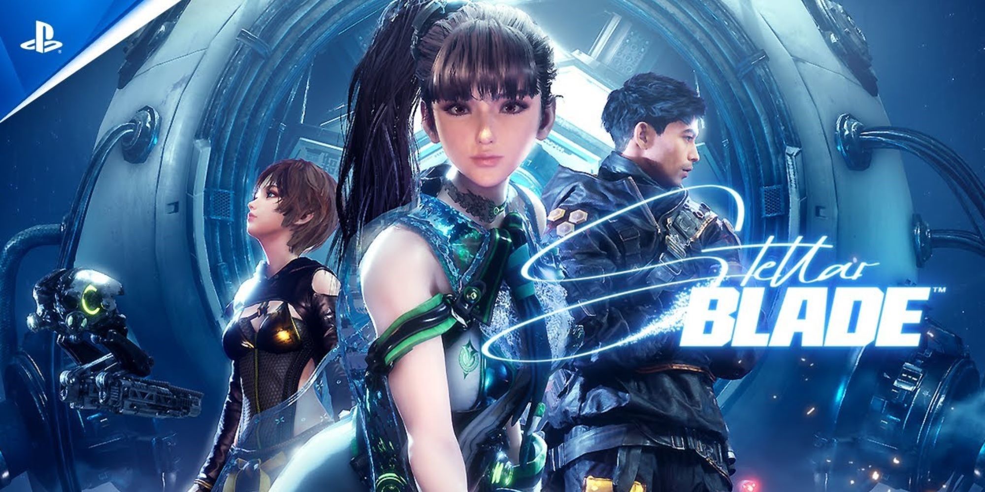 Stellar Blade trailer thumbnail with three central characters