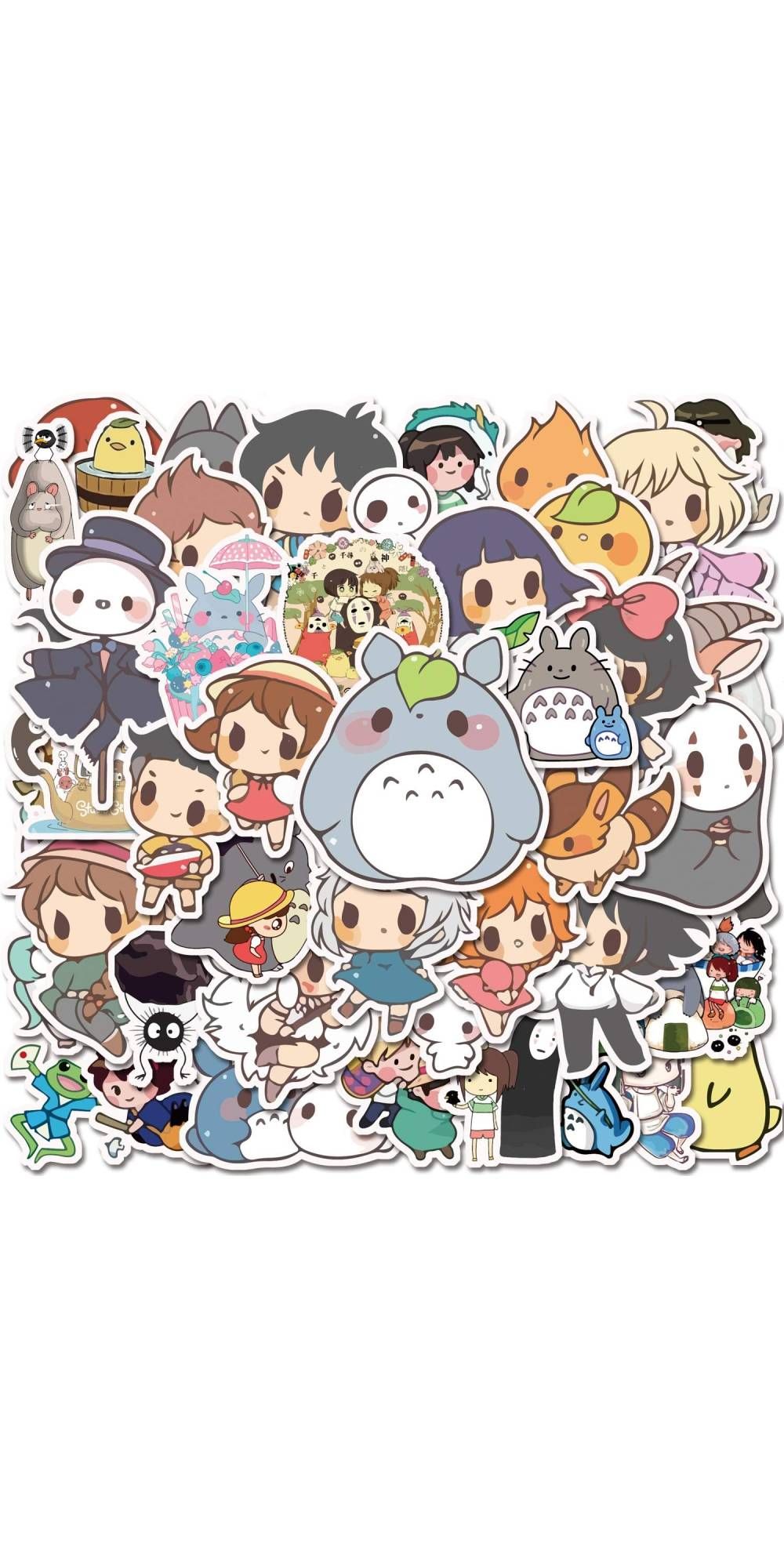 50 PCS STUDIO GHIBLI Stickers Anime Manga Sticker Decal Totoro Hayao  Miyazaki