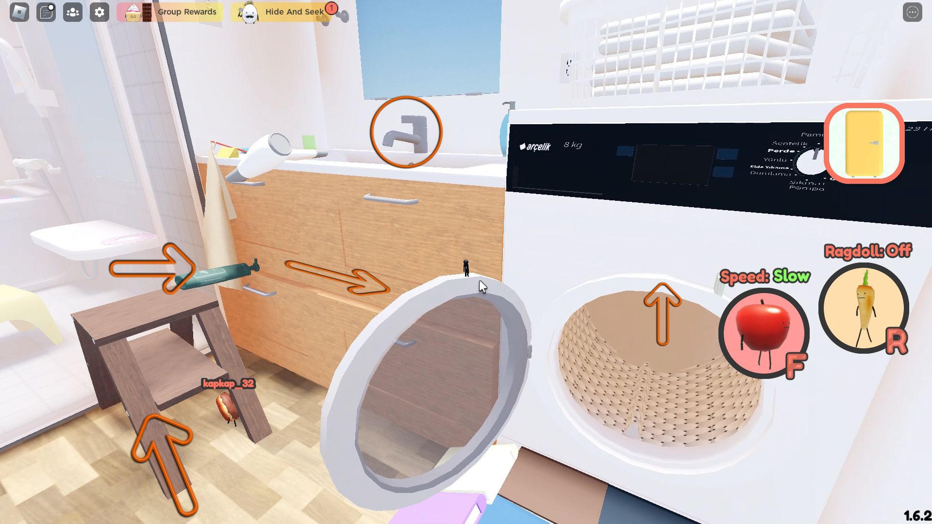 Roblox: Secret Staycation, the way to the faucet where the Tamago Sushi is