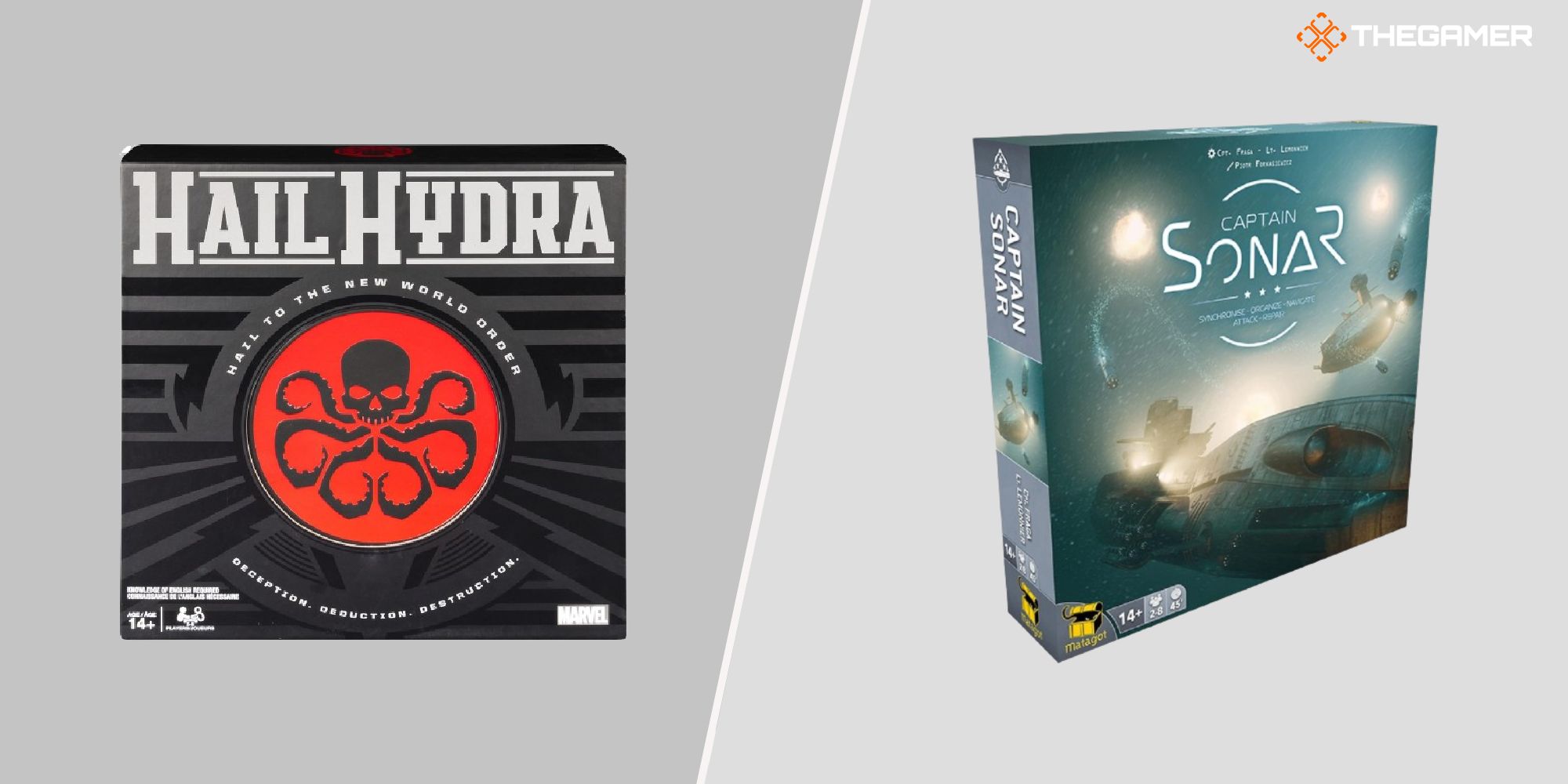 The board games Hail Hydra and Captain Sonar displayed together.