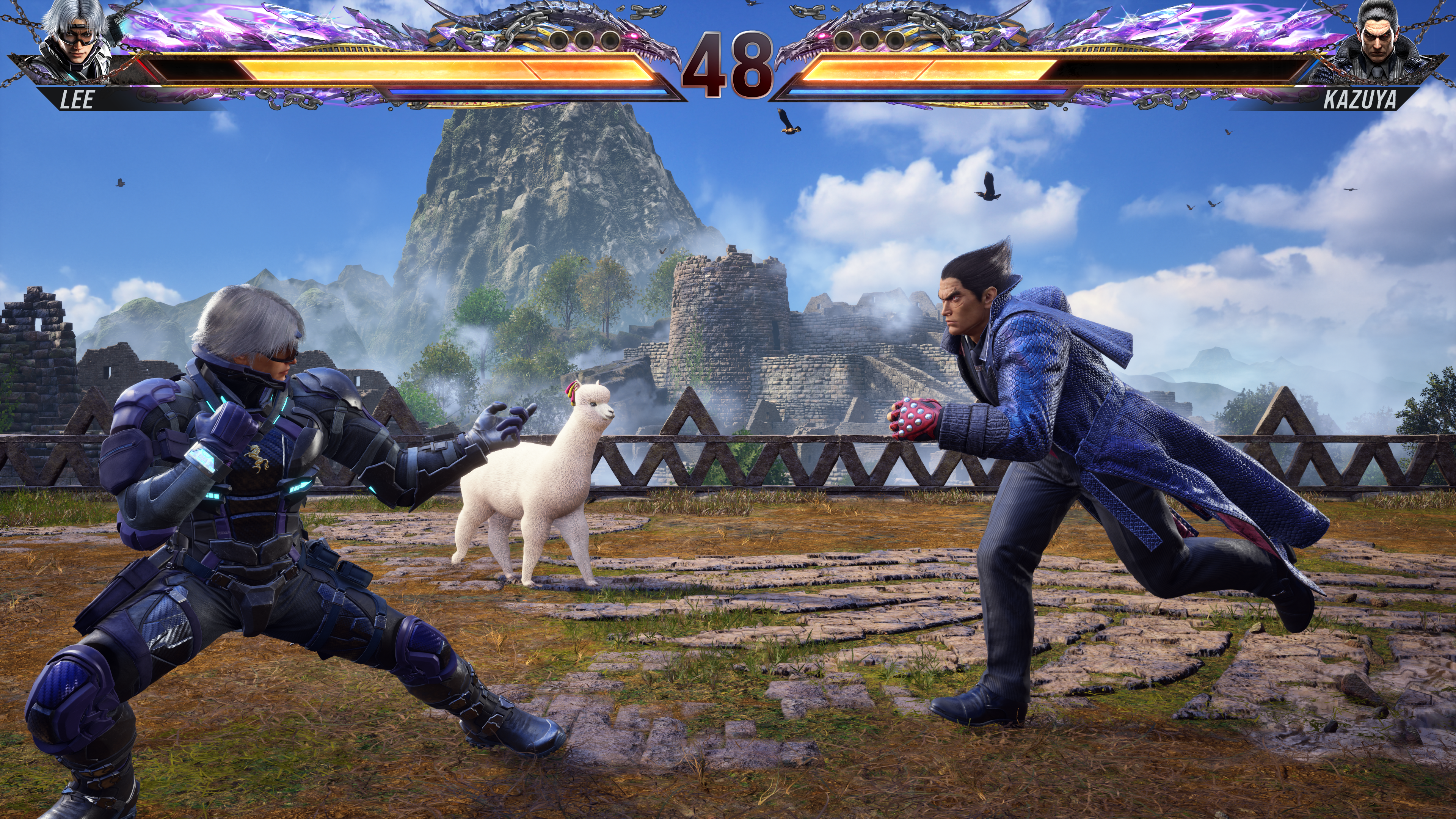 Lee entering his Hitman Stance against Kazuya in Tekken 8