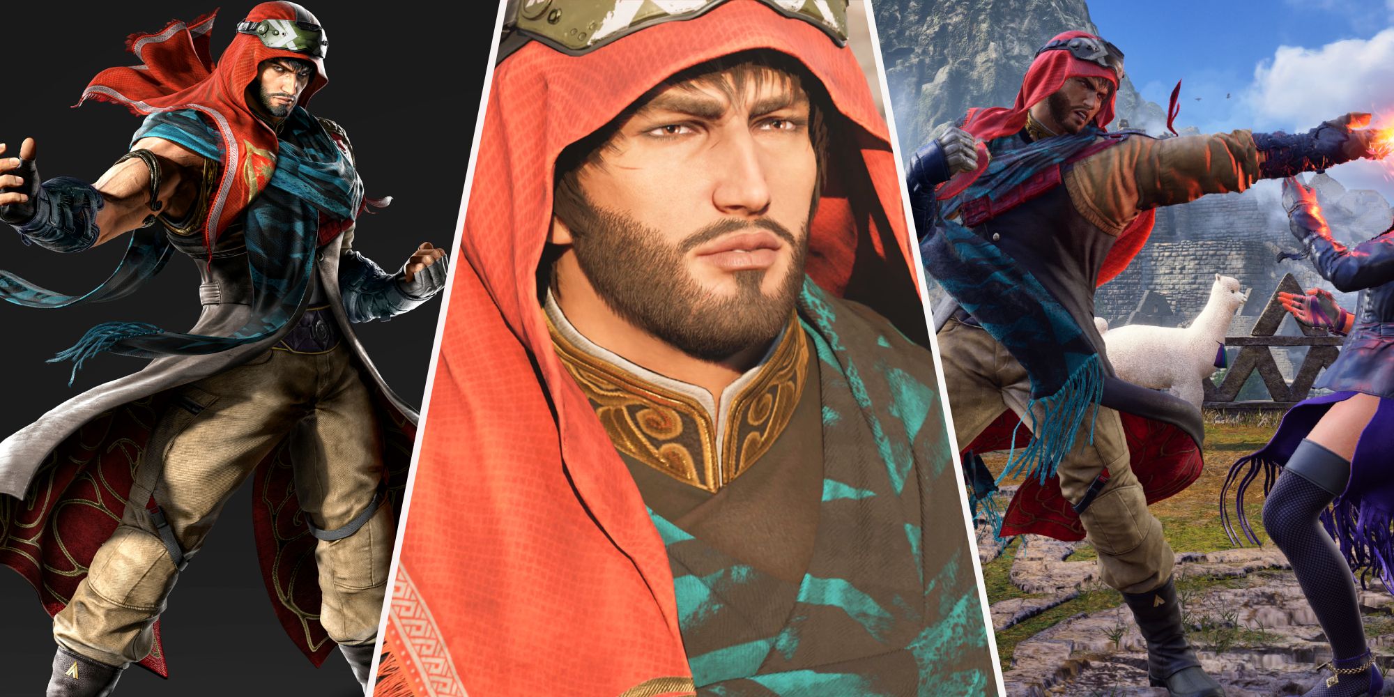 A collage of images of Shaheen in Tekken 8