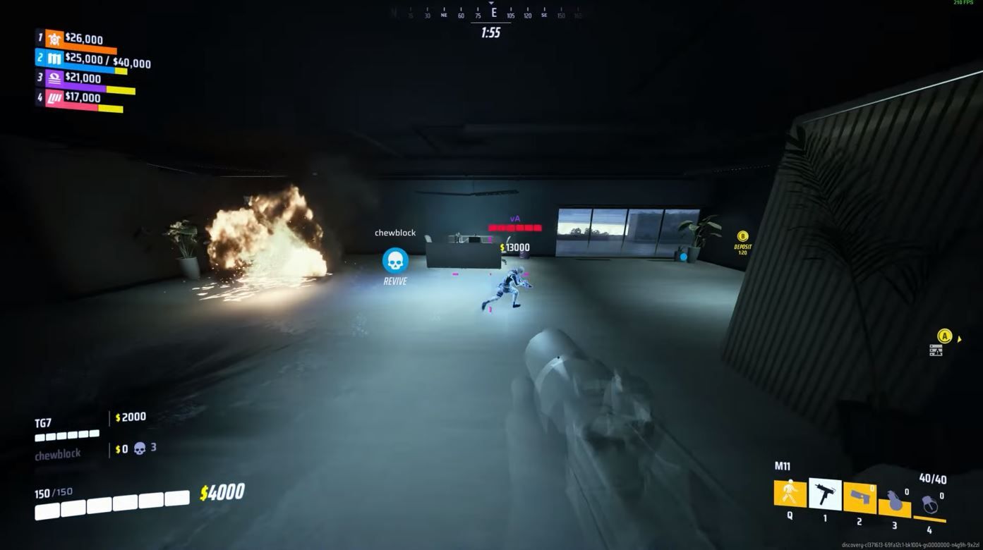 Invisibile player chasing an enemy inside an office in The Finals